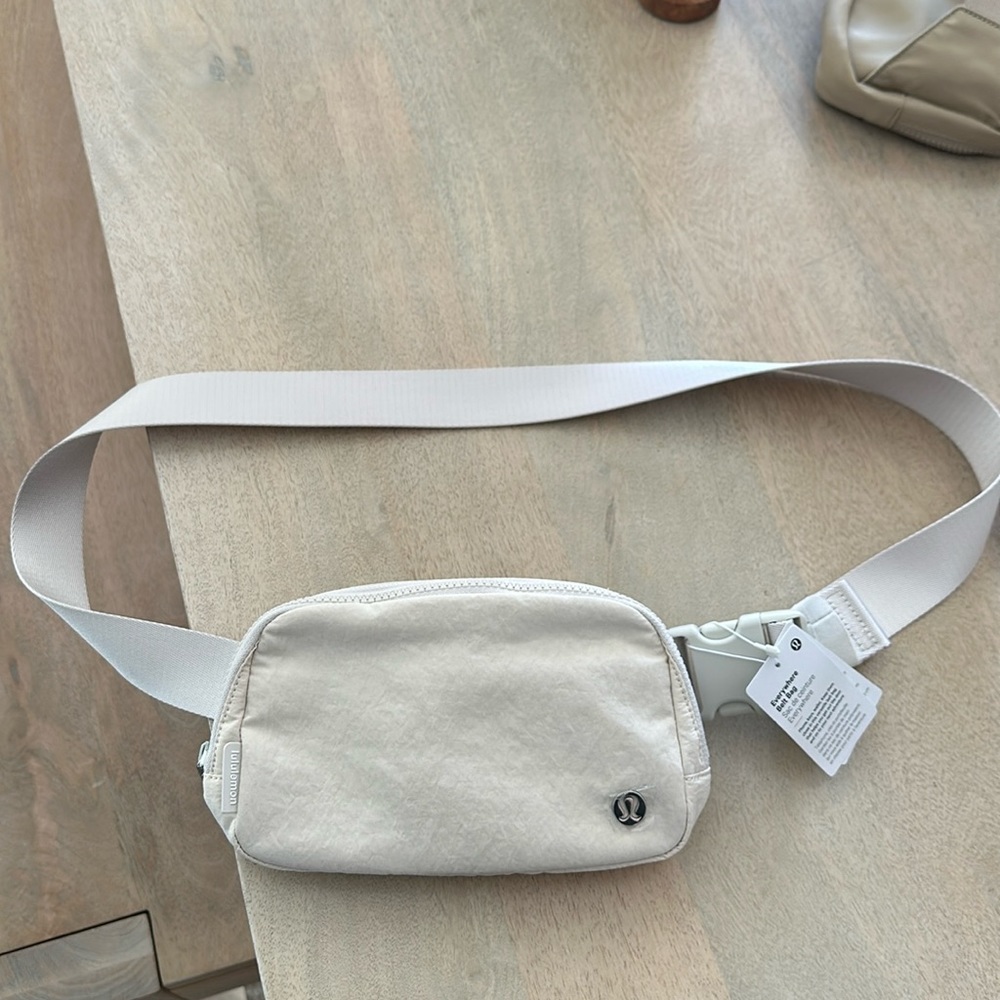 White opal lululemon belt bag